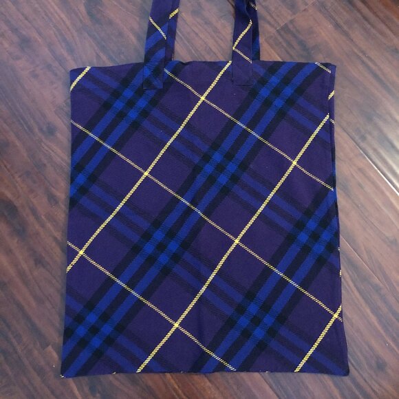 NEW Burberry London Supernova purple plaid check large shopper tote bag - Picture 3 of 7
